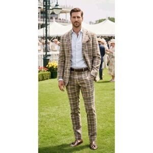 Banana Republic Men's Slim Fit Plaid 3 Piece Suit Emmetex 38R 30x31+ NWT Shorts